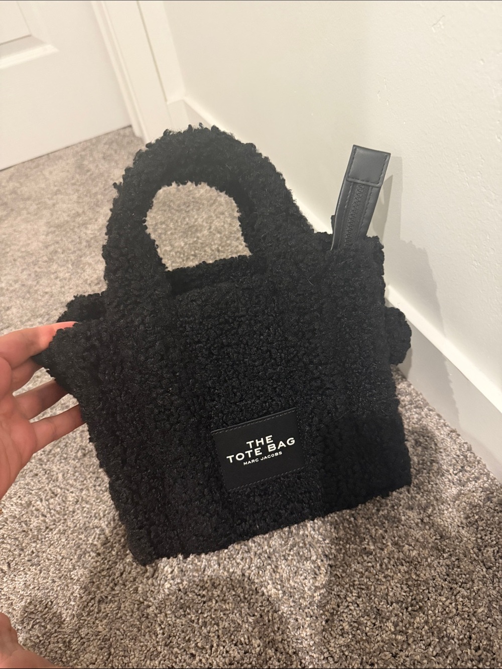 Marc Jacobs Black Teddy Sherpa small tote